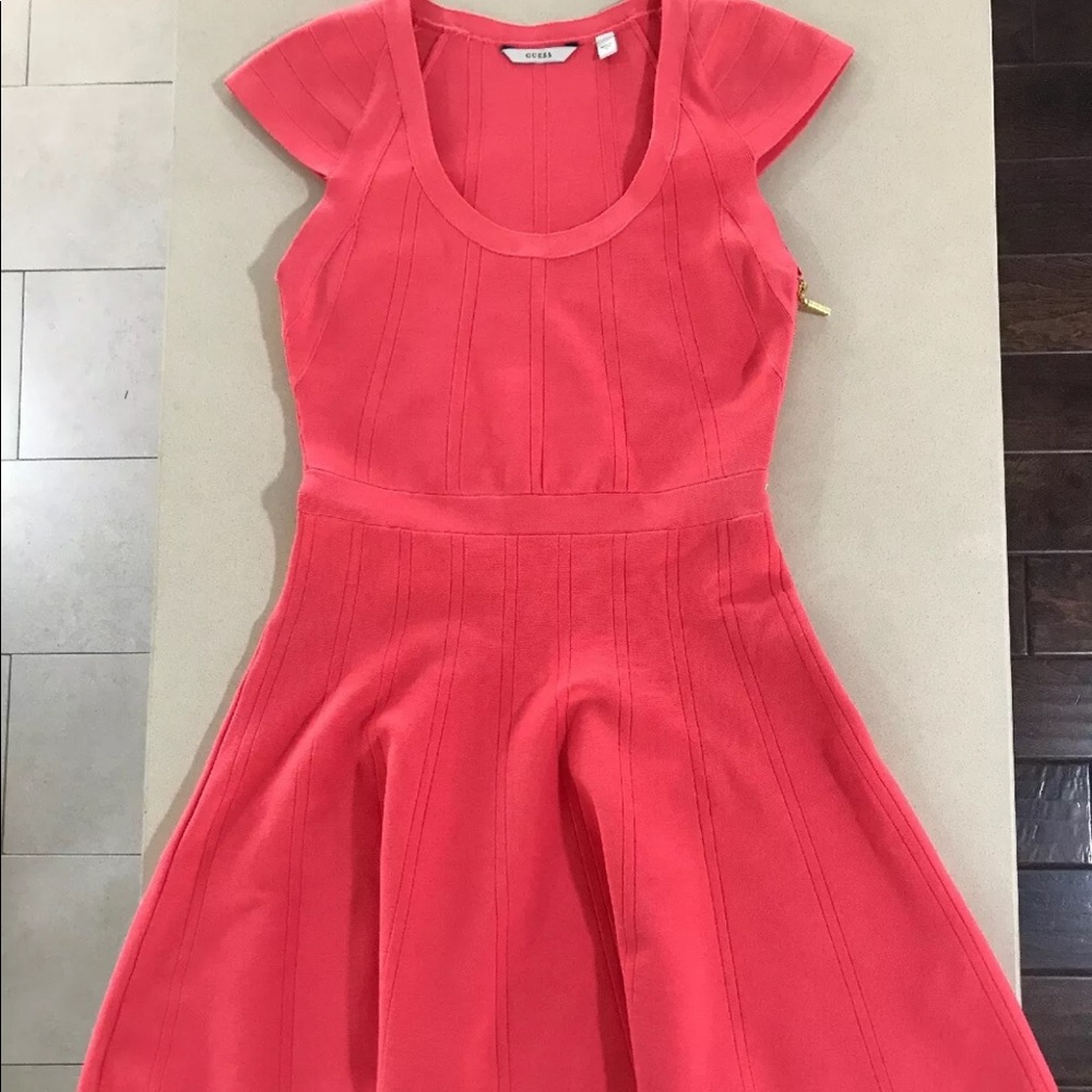 Guess Fit And Flare Coral Dress size Small
